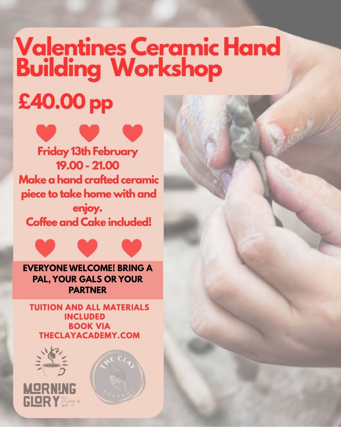 Valentine's Ceramics Workshop @ Morning Glory, Todmorden - Friday 13th February 7-9pm