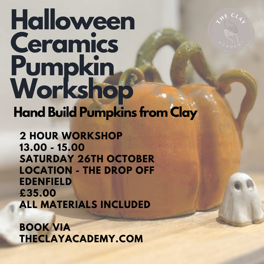 Make a Ceramic Pumpkin Workshop  @ The Drop Off in Edenfield Saturday 26th October 13.00 - 15.00