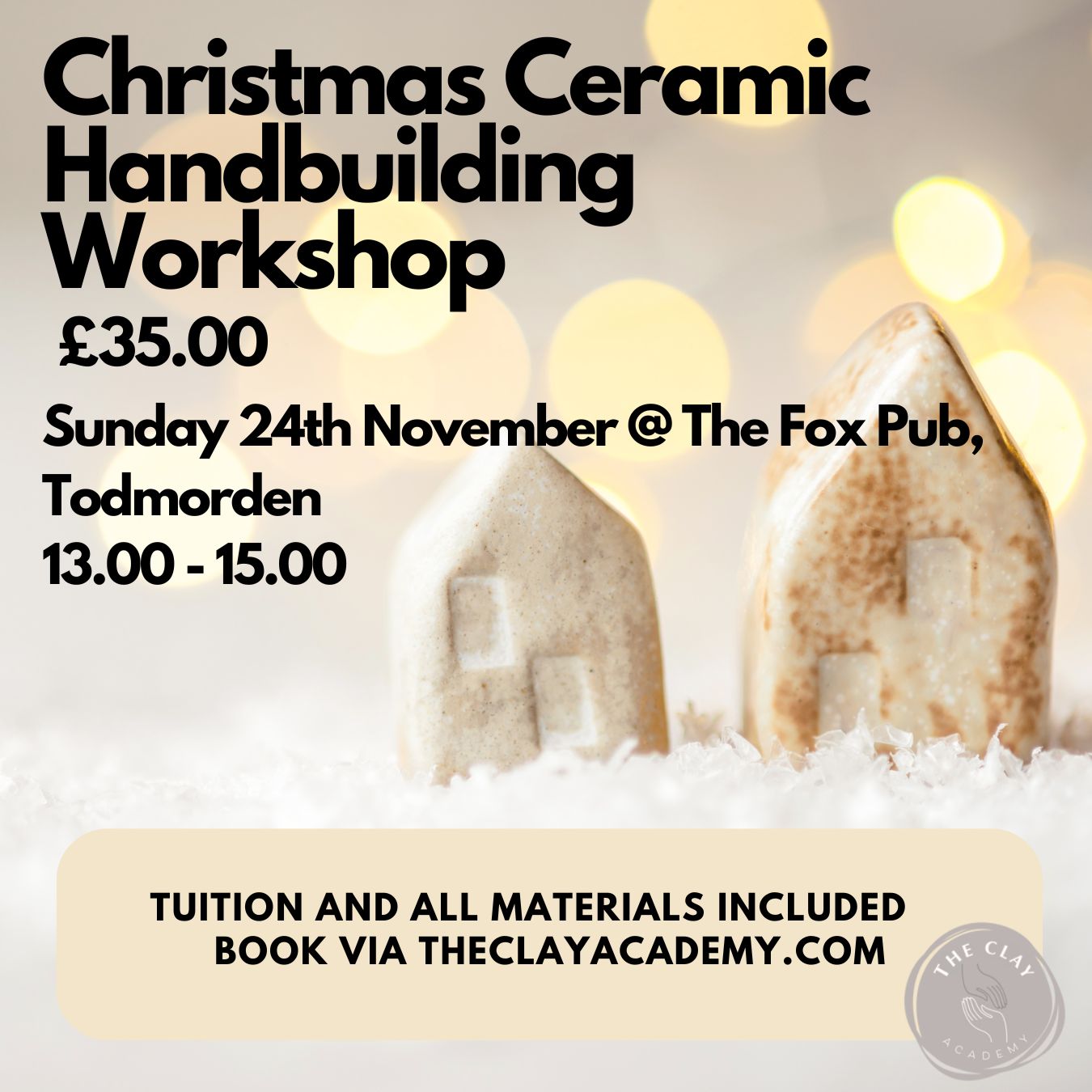 Christmas Decoration Ceramics Workshop @ The Fox, Todmorden - Sunday 24th November 13.00 - 15.00