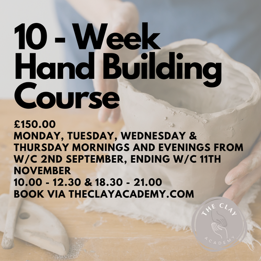 10 Week Hand Building Pottery Course - Autumn Term 2024